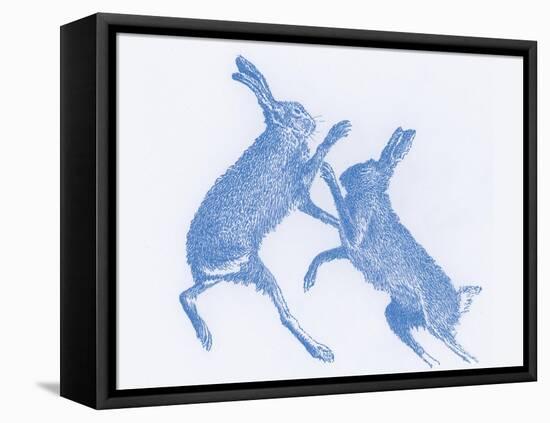 Boxing Hares  2017  (digital)-Sarah Hough-Framed Premier Image Canvas