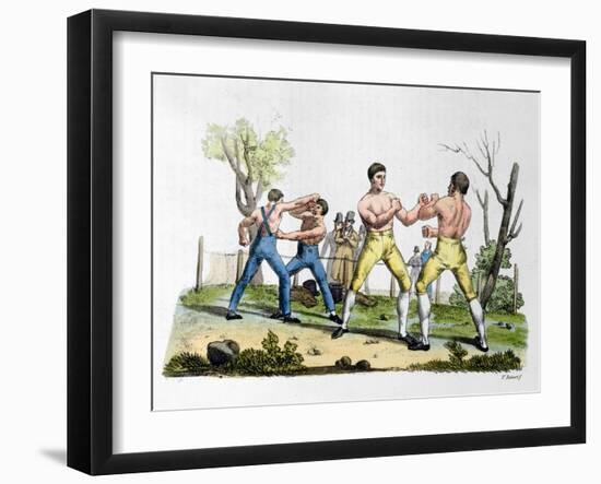 Boxing in England, Illustration from "Costume Antico E Moderno"-Vittorio Raineri-Framed Giclee Print