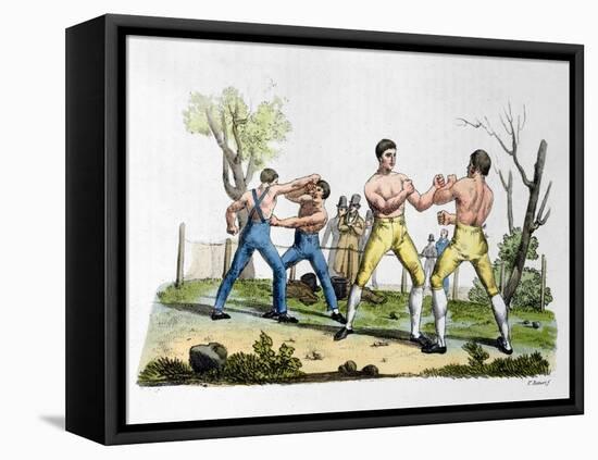 Boxing in England, Illustration from "Costume Antico E Moderno"-Vittorio Raineri-Framed Premier Image Canvas