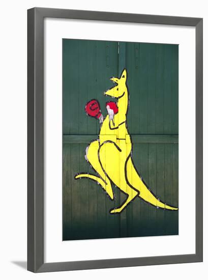 Boxing Kangaroo Painted-Cahir Davitt-Framed Photographic Print