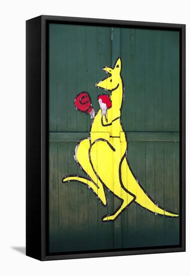 Boxing Kangaroo Painted-Cahir Davitt-Framed Premier Image Canvas