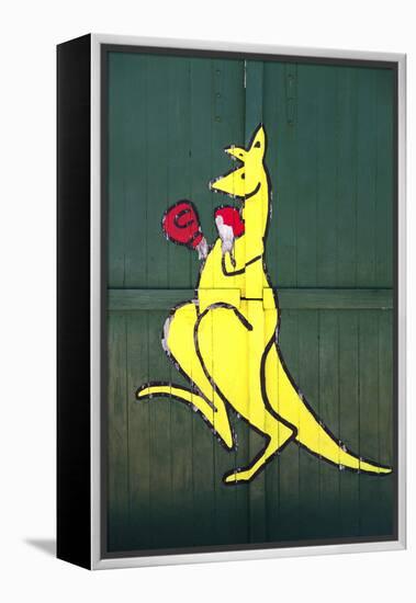 Boxing Kangaroo Painted-Cahir Davitt-Framed Premier Image Canvas