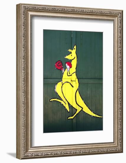 Boxing Kangaroo Painted-Cahir Davitt-Framed Photographic Print