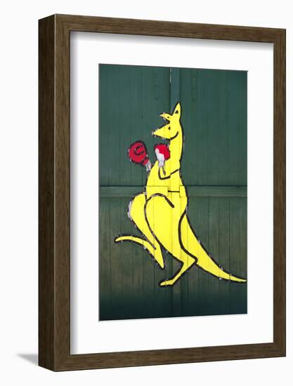 Boxing Kangaroo Painted-Cahir Davitt-Framed Photographic Print