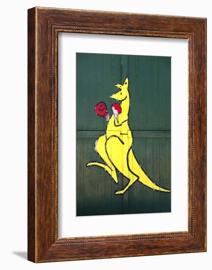 Boxing Kangaroo Painted-Cahir Davitt-Framed Photographic Print