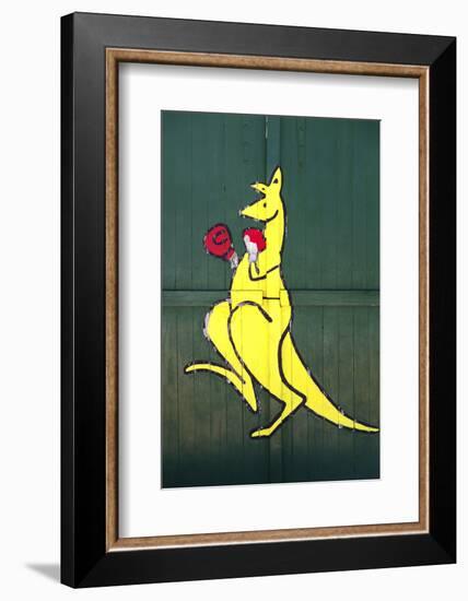 Boxing Kangaroo Painted-Cahir Davitt-Framed Photographic Print