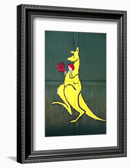 Boxing Kangaroo Painted-Cahir Davitt-Framed Photographic Print