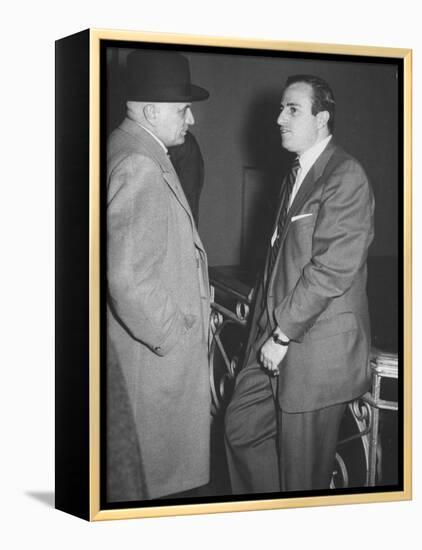 Boxing Manager Constantine D'Amato Talking with Promoter Teddy Brenner-null-Framed Premier Image Canvas
