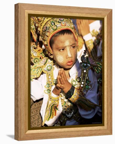 Boy About to Become a Monk, Shwedagon Pagoda, Yangon (Rangoon), Myanmar (Burma)-Upperhall-Framed Premier Image Canvas