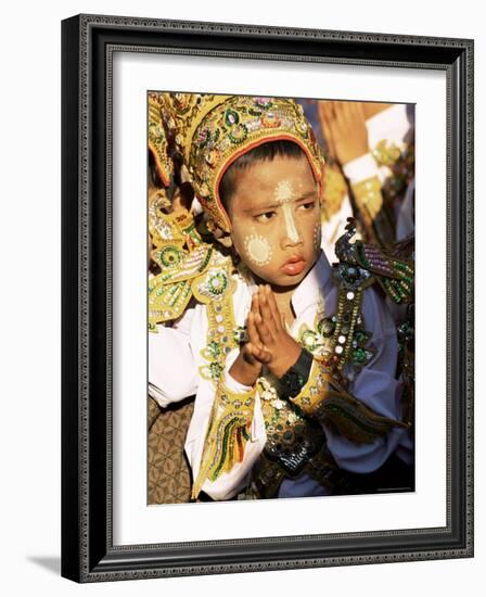 Boy About to Become a Monk, Shwedagon Pagoda, Yangon (Rangoon), Myanmar (Burma)-Upperhall-Framed Photographic Print