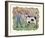 Boy and Cow-Barbara Olsen-Framed Giclee Print