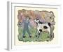 Boy and Cow-Barbara Olsen-Framed Giclee Print