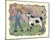 Boy and Cow-Barbara Olsen-Mounted Giclee Print