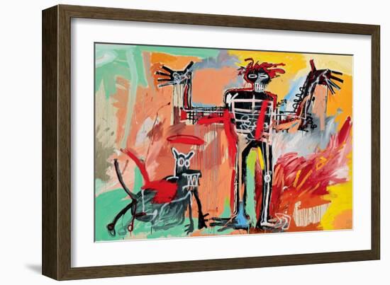 Boy and Dog in a Johnnypump, 1982-Jean-Michel Basquiat-Framed Giclee Print