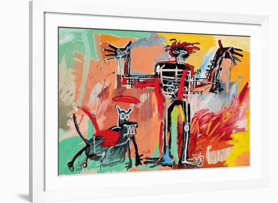 Boy and Dog in a Johnnypump, 1982-Jean-Michel Basquiat-Framed Giclee Print