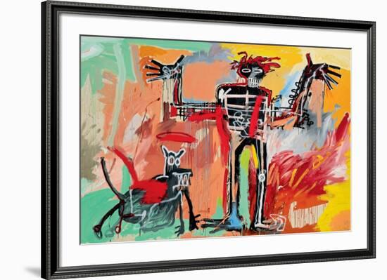 Boy and Dog in a Johnnypump, 1982-Jean-Michel Basquiat-Framed Giclee Print