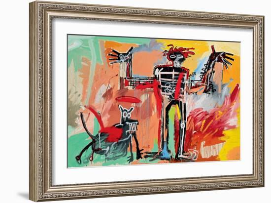 Boy and Dog in a Johnnypump, 1982-Jean-Michel Basquiat-Framed Premium Giclee Print