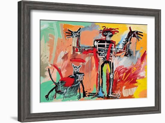 Boy and Dog in a Johnnypump, 1982-Jean-Michel Basquiat-Framed Giclee Print