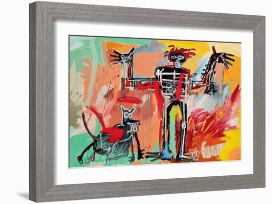 Boy and Dog in a Johnnypump, 1982-Jean-Michel Basquiat-Framed Giclee Print