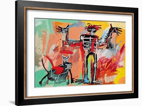 Boy and Dog in a Johnnypump, 1982-Jean-Michel Basquiat-Framed Giclee Print