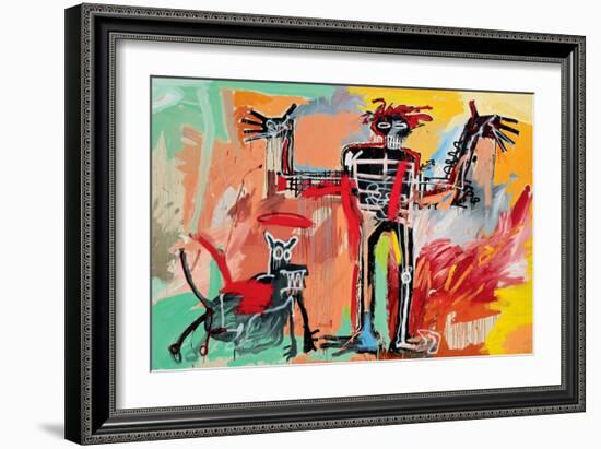 Boy and Dog in a Johnnypump, 1982-Jean-Michel Basquiat-Framed Giclee Print