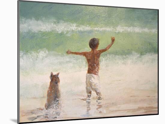 Boy and Dog, Lifeguard-Lincoln Seligman-Mounted Giclee Print