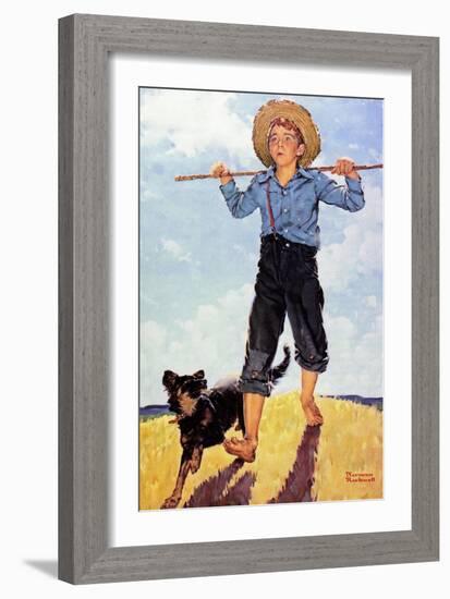 Boy and Dog-Norman Rockwell-Framed Giclee Print