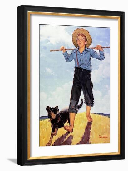 Boy and Dog-Norman Rockwell-Framed Giclee Print