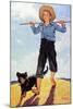 Boy and Dog-Norman Rockwell-Mounted Giclee Print