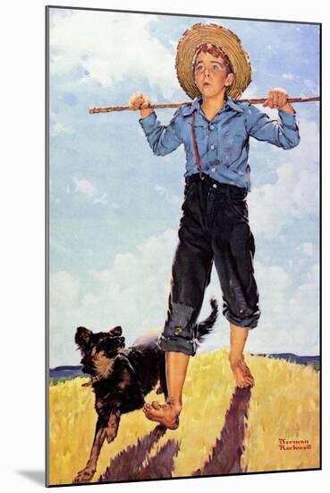 Boy and Dog-Norman Rockwell-Mounted Giclee Print