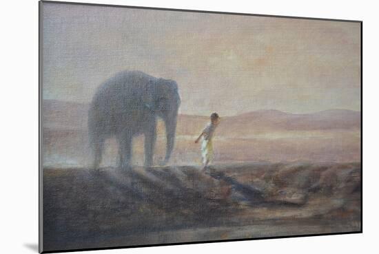 Boy and Elephant-Lincoln Seligman-Mounted Giclee Print