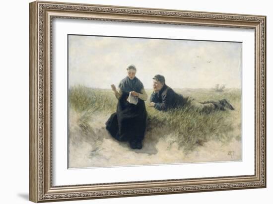 Boy and Girl in the Dunes-David Adolph Constant Artz-Framed Art Print