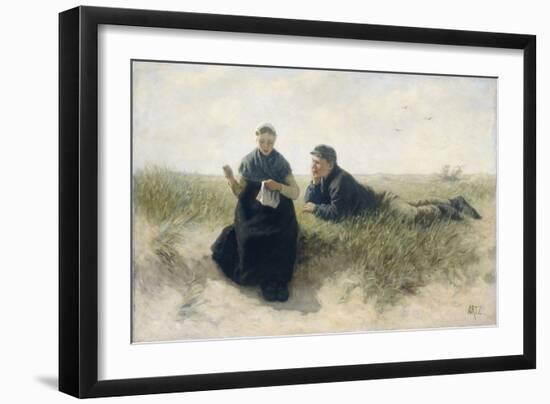 Boy and Girl in the Dunes-David Adolph Constant Artz-Framed Art Print