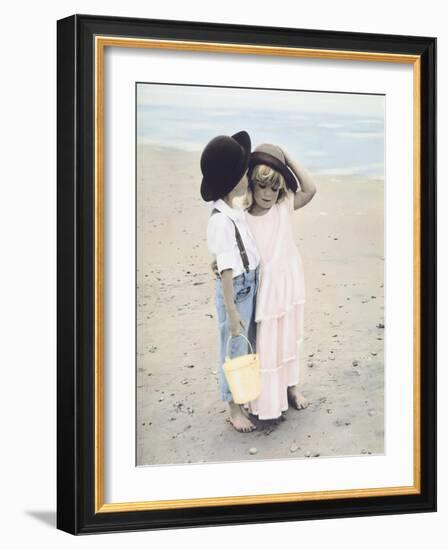 Boy and Girl on Beach-Nora Hernandez-Framed Giclee Print