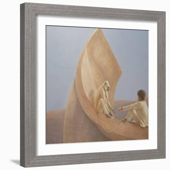 Boy and Monkey, 2010-Lincoln Seligman-Framed Giclee Print