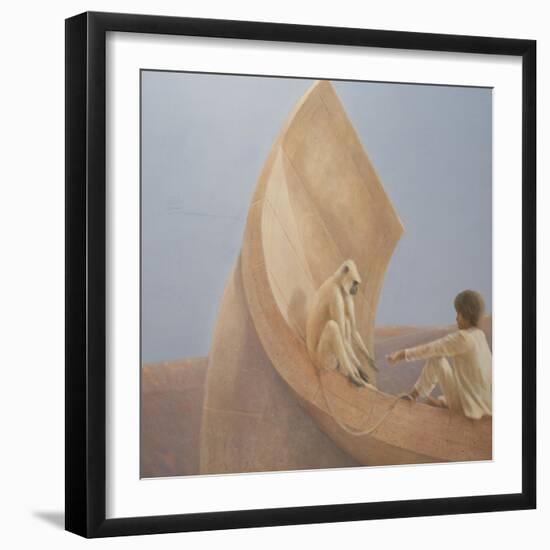 Boy and Monkey, 2010-Lincoln Seligman-Framed Giclee Print