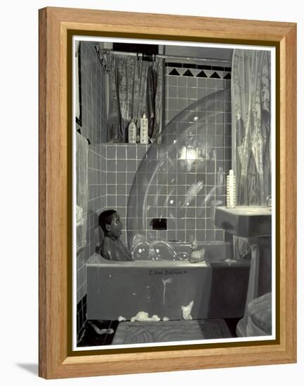 Boy And The Bubble, 1990-Colin Bootman-Framed Premier Image Canvas