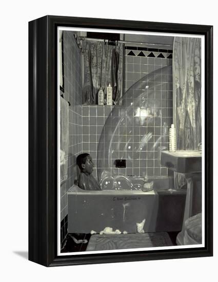 Boy And The Bubble, 1990-Colin Bootman-Framed Premier Image Canvas