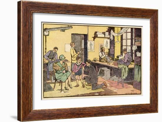 Boy at Tailor's Shop-null-Framed Art Print