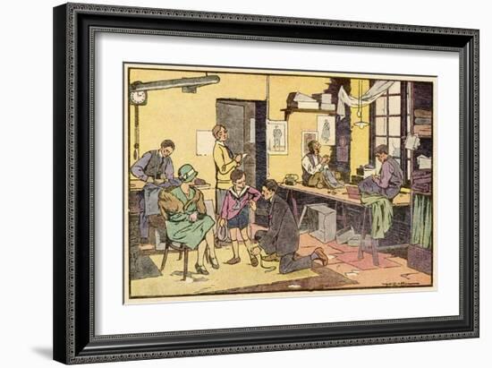 Boy at Tailor's Shop-null-Framed Art Print