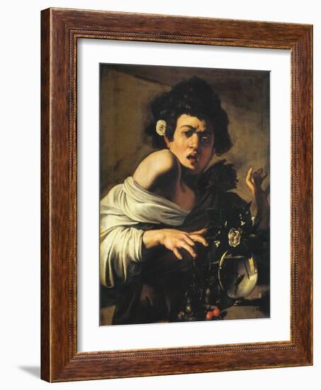 Boy Bitten by a Lizard, 1596-97 (Oil on Canvas)-Michelangelo Merisi da Caravaggio-Framed Giclee Print