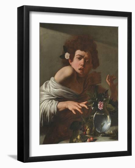 Boy Bitten by a Lizard, c.1595-1600-Michelangelo Merisi da Caravaggio-Framed Giclee Print