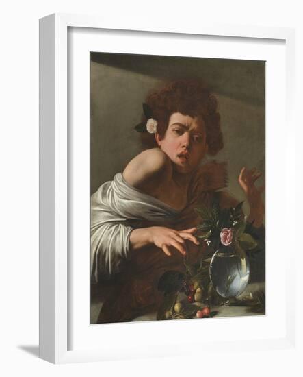 Boy Bitten by a Lizard, c.1595-1600-Michelangelo Merisi da Caravaggio-Framed Giclee Print