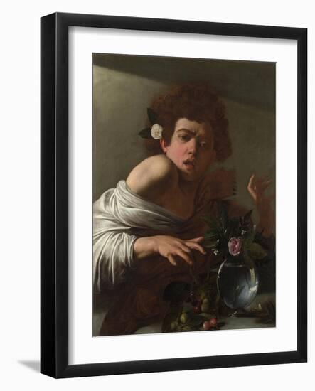 Boy Bitten by a Lizard, Ca 1595-Caravaggio-Framed Giclee Print