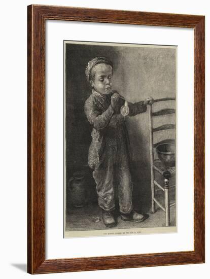 Boy Blowing Bubbles-null-Framed Giclee Print