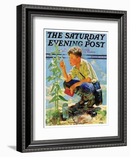 "Boy Botanist," Saturday Evening Post Cover, August 27, 1932-Eugene Iverd-Framed Giclee Print