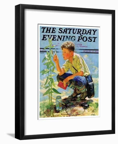 "Boy Botanist," Saturday Evening Post Cover, August 27, 1932-Eugene Iverd-Framed Giclee Print