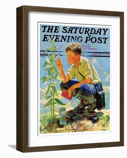 "Boy Botanist," Saturday Evening Post Cover, August 27, 1932-Eugene Iverd-Framed Giclee Print