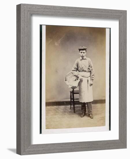 Boy Carrying a Basket-W^ Reynolds-Framed Photographic Print