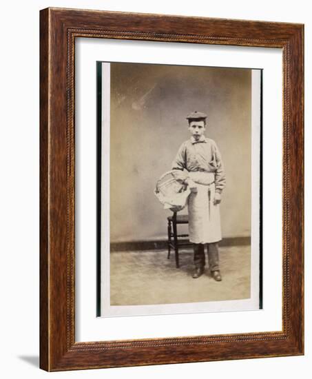 Boy Carrying a Basket-W^ Reynolds-Framed Photographic Print